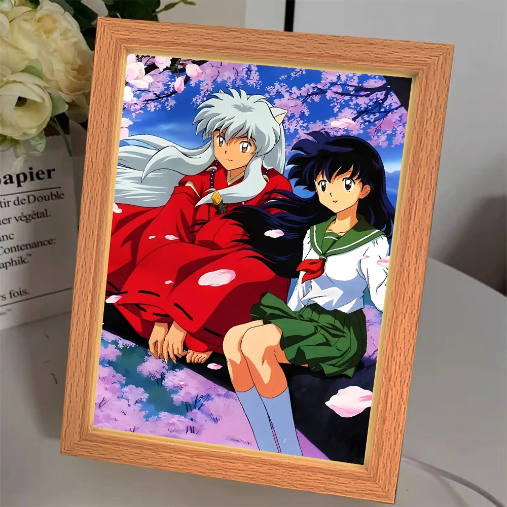 ไฟกลางคืน LED อนิเมะ อินุยาฉะ คากุเมะ ฮิกุราชิ ของตกแต่งห้องนอน ของขวัญคริสต์มาส ภาพวาดแสงจันทร์ ไฟส่องภาพ