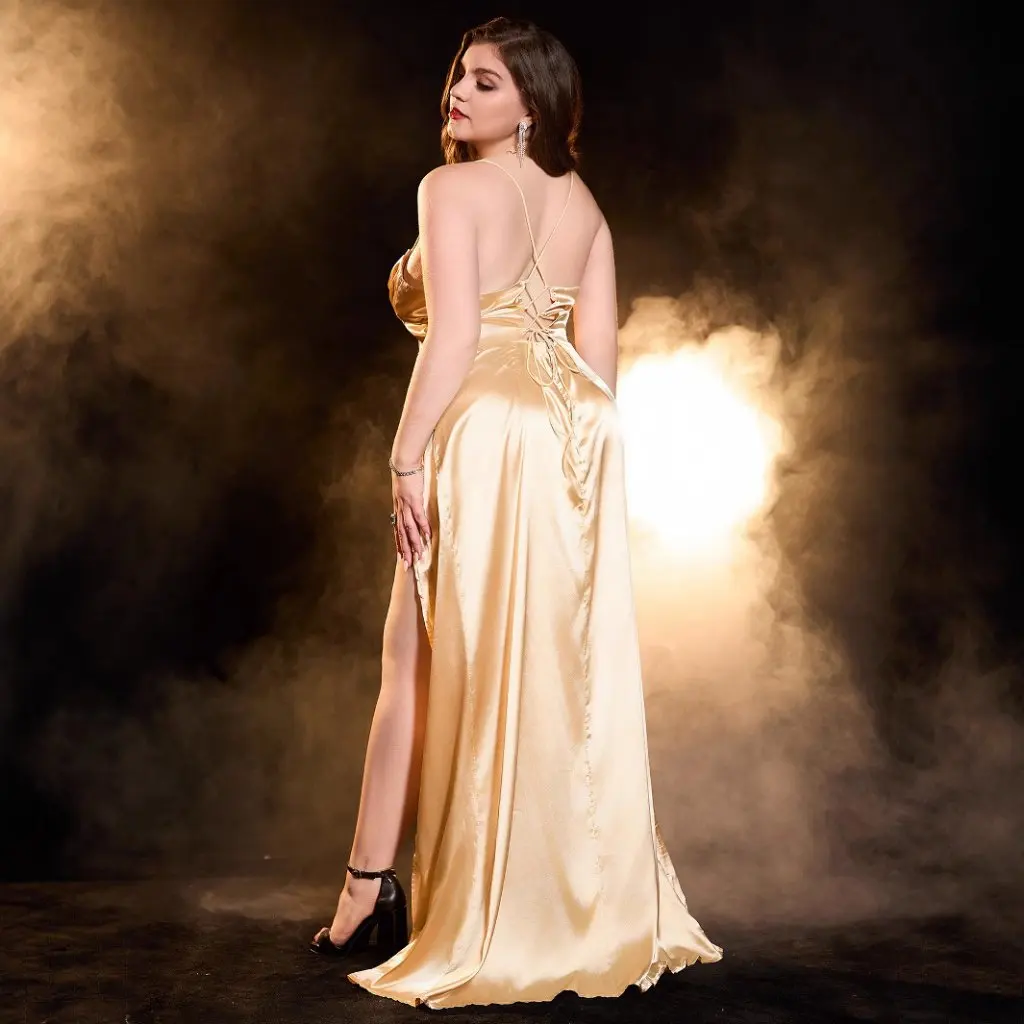 

Однотонное женское длинное платье без рукавов большого размера в европейском и американском стиле, сексуальное облегающее банкетное платье с разрезом