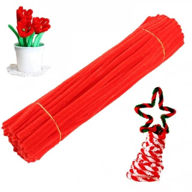 100 Stuks Twist Bar Chenille Stelen Aambeeld Draad Ambachtelijke Pijp Speelgoed Diy Strips Creatief Hobby Handgemaakt Materiaal Voor Diy Ambachtelijke Benodigdheden