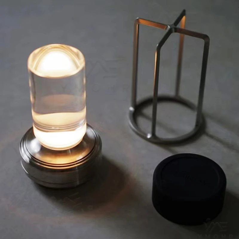 سبائك الألومنيوم الكريستال مصباح LED USB-C شحن الضوء المحيط غرف نوم غرف المعيشة جو ليلة ضوء التخييم الإبداعية مصباح