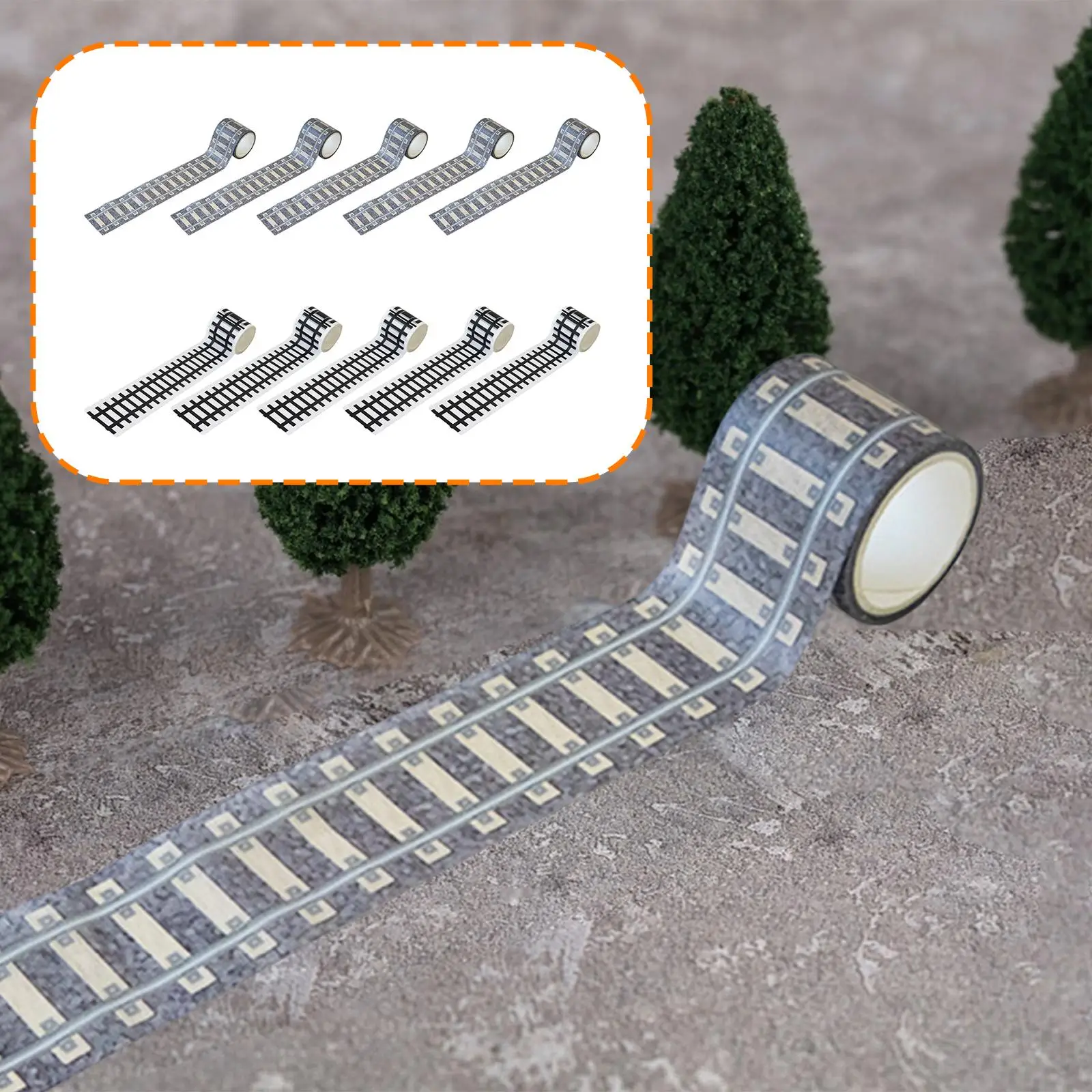 

5 Pieces Straight Track Sticker, Miniature Road Tape Learning Toy Traffic Road Sticker Decals for Route Planning, Tabletop