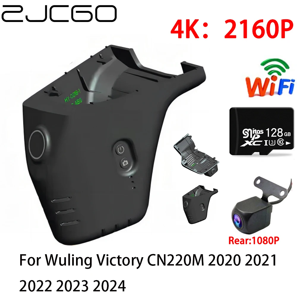 ZJCGO 4K Car DVR Dash Cam Wifi Front Rear Camera 2 Lens 24h Monitor for Wuling Victory CN220M 2020 2021 2022 2023 2024