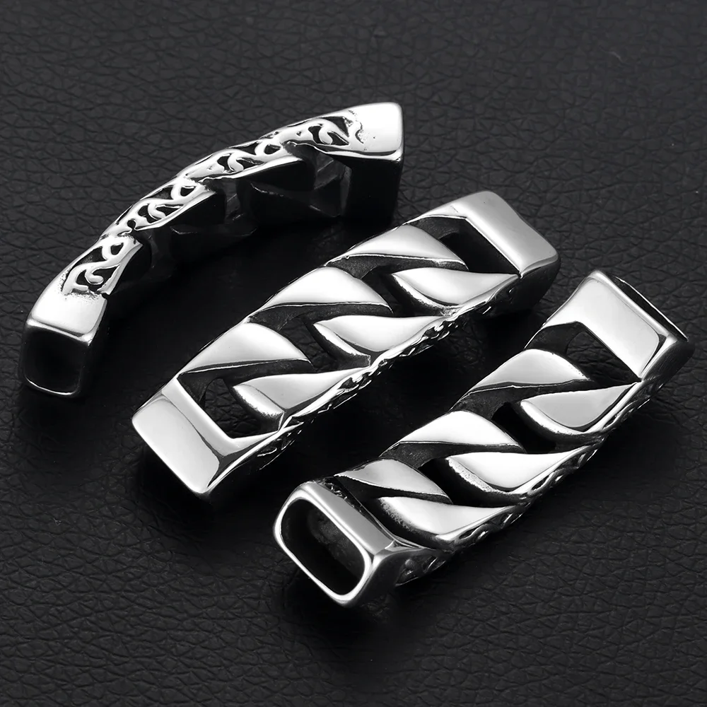 Stainless Steel Connectors Punk Chain Connect 12*6mm Leather for DIY Bracelet Findings Jewelry Making Accessories