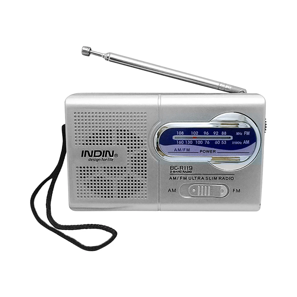 

BC-R119 Portable AM FM Radio Receiver Player Built-in Speaker with a Standard 3.5MM Headphones Handheld Lightweight for Elder