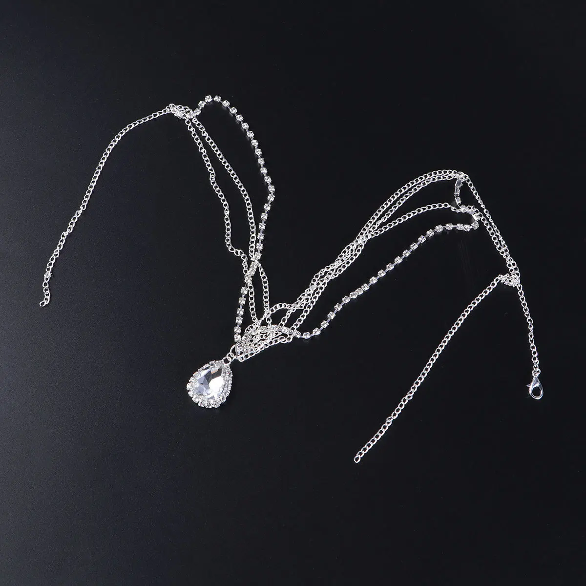 الجبين سلسلة حجر الراين البوهيمي أغطية الرأس الزفاف Frontlet مجوهرات الزفاف الزفاف الجبين سلسلة الشعر التبعي ديكور #1