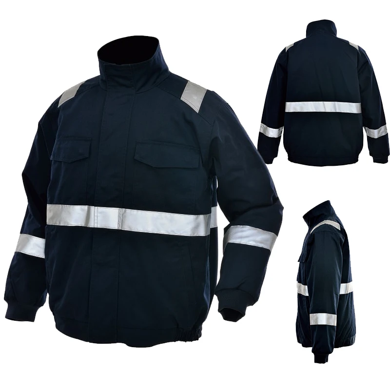 

Winter Thickened Reflective Coat Security Protection Safety Workwear Jacket Hi Vis Windproof Jacket With Multi-pockets