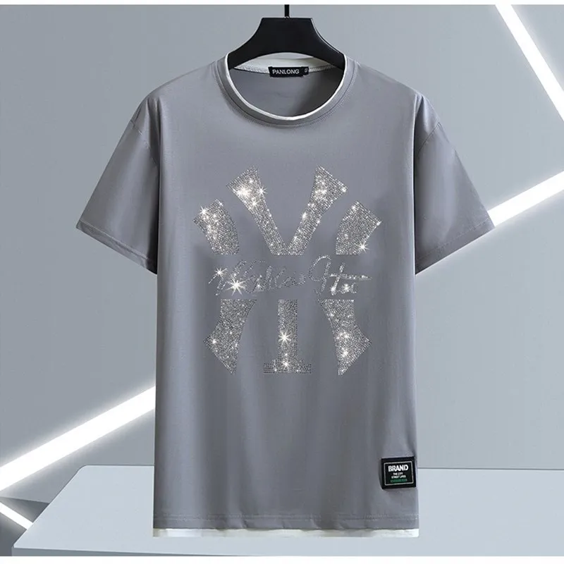 

plus Size European Sle ort Sve T-irt Men's Summer Loose Fit Slimming Top Student Casual Breathable Comfortable Tee