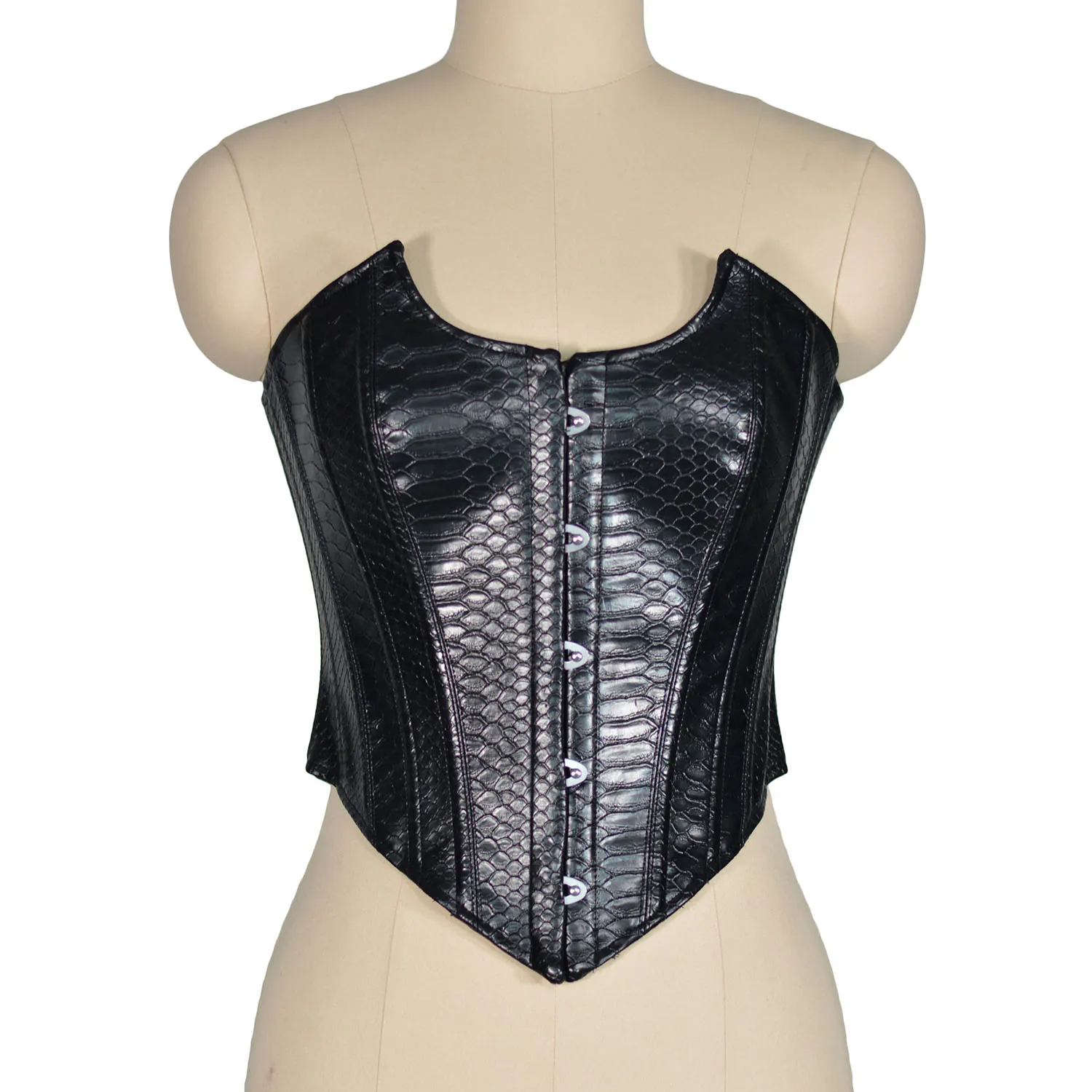 Women Leather Corset Top Crop Bustier Gothic Bra Push Up Bodice Sexy Lingerie Corselet