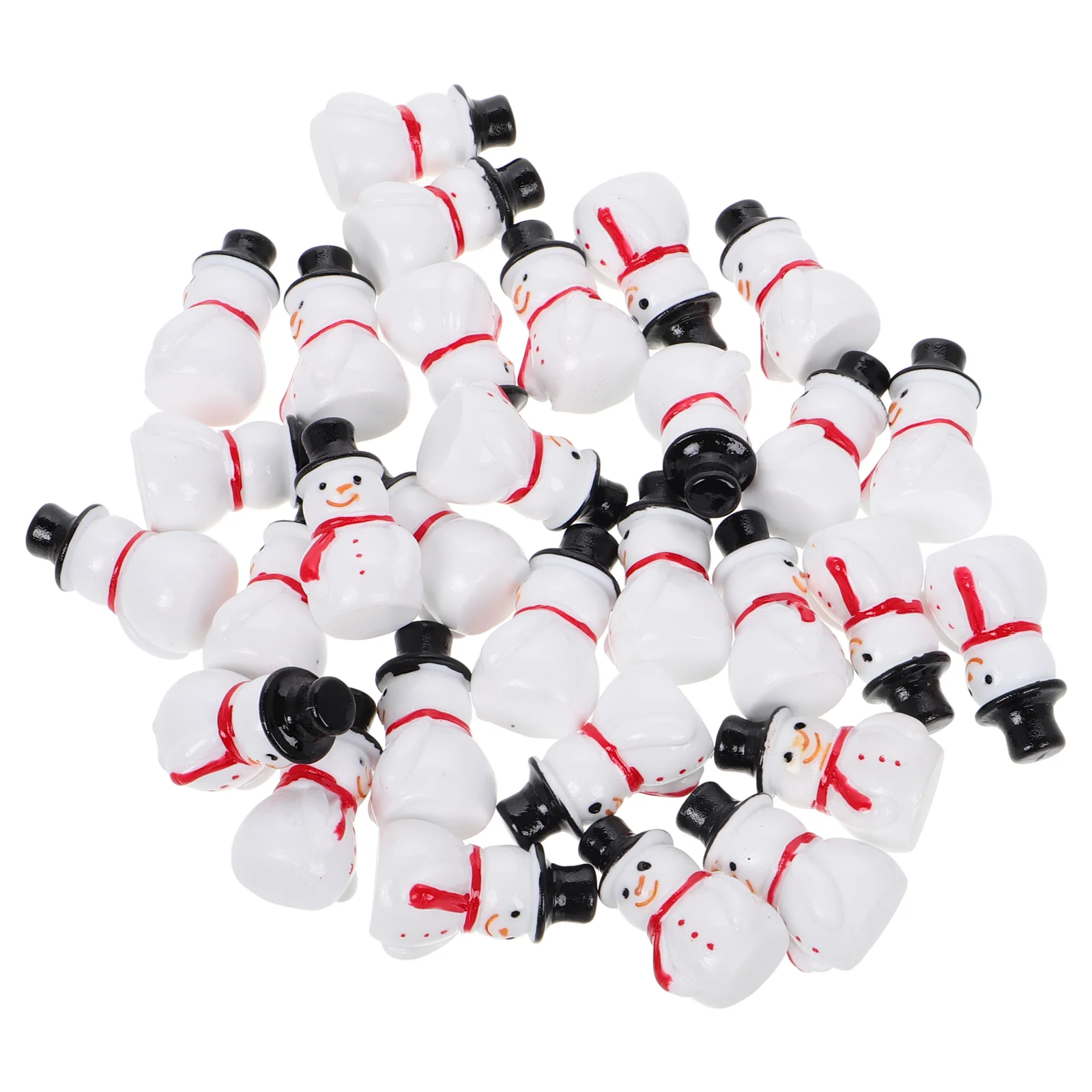 

30PCS Mini Snowman Resin Statues Adorable Christmas naments for Garden Home Office Decor Miniature Landscape Toys