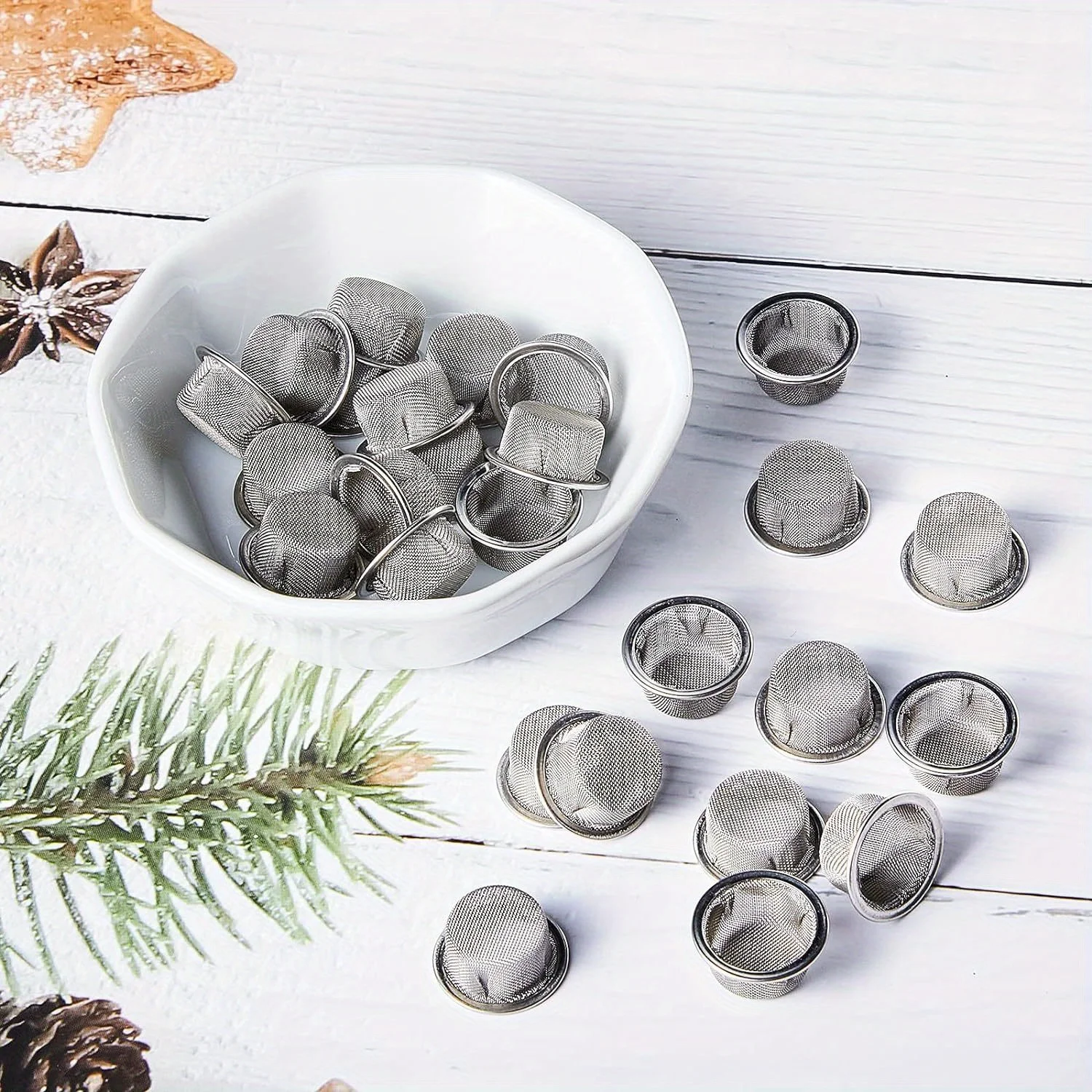 30 Stück Siebfilter, 1/2 Zoll Edelstahl Metall Siebfilter Mesh Siebfilter für Tabakpfeife – Detail 4