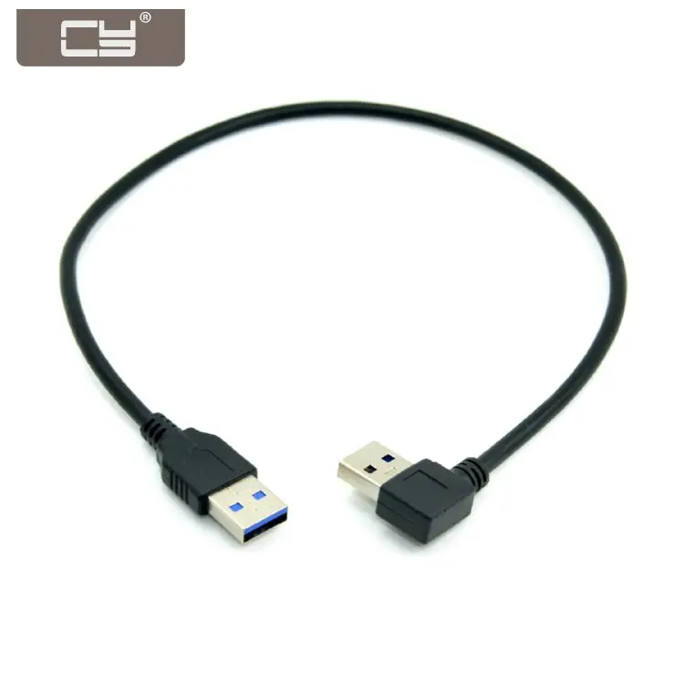 CYSM  0.4M Right Angled 90 Degree USB 3.0 A Type Male to Straight A Type Male Data Cable