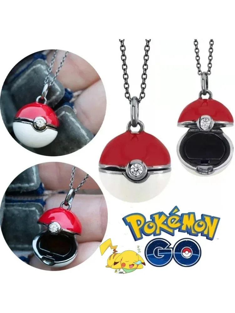 Pokemon Pokeball Anime collier pendentif dessin animĂ© collier pour hommes femmes bijoux Cosplay fĂȘte dĂ©coration accessoires enfants cadeaux