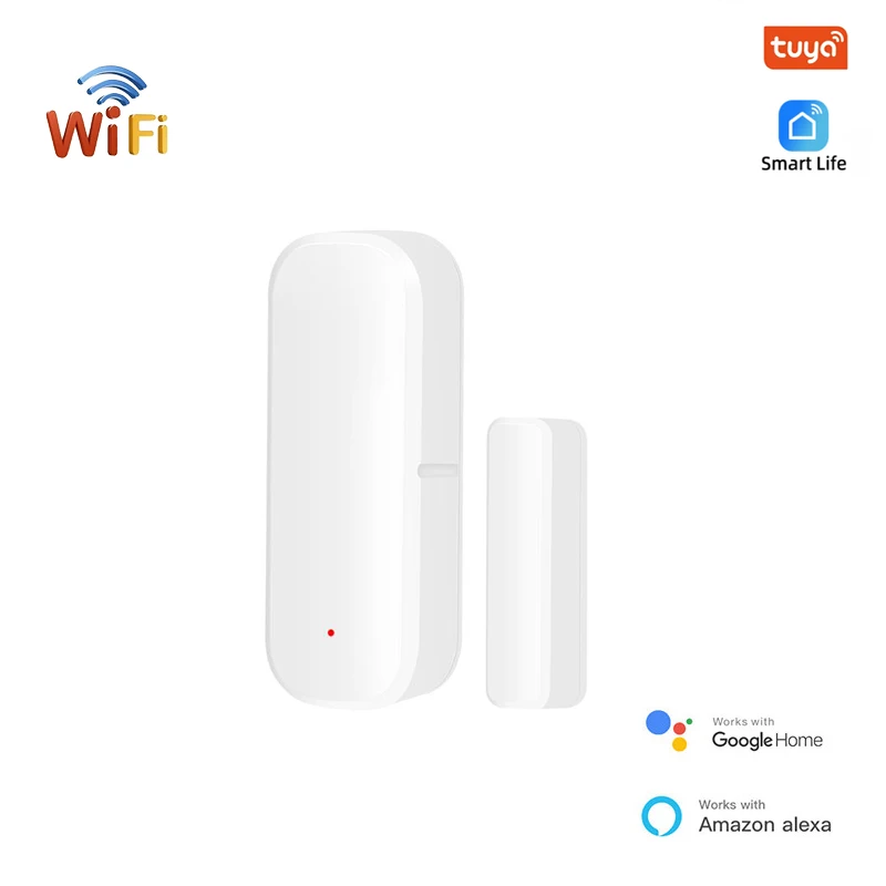 Tuya Smart WiFi Door Window Sensor Open Closed Magnetic Detector Smart Home APP Voice Control Via Alexa Google Home Smart Life