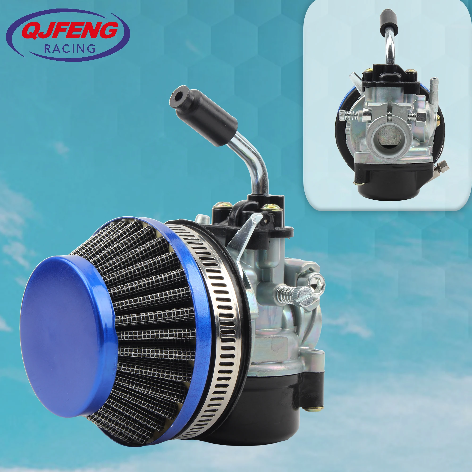 

Motorcycle Water Cooled 2 Stroke Carburetor With Air Filter For Mini Moto Dirt Pocket Bike ATV 37 49 50 80 CC Motorbike Parts