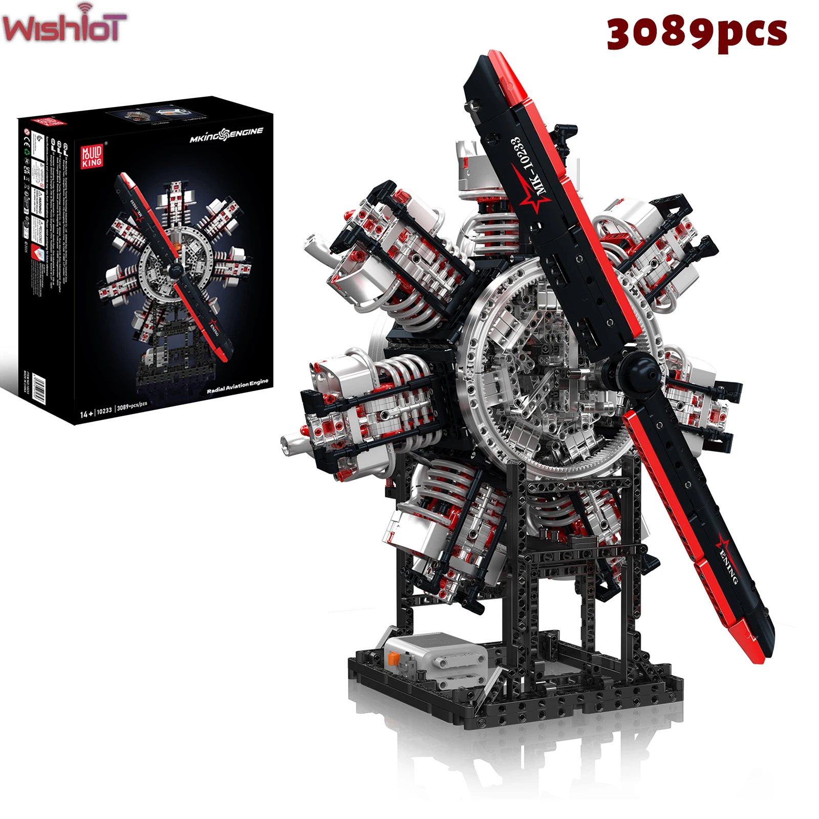 

Mould King 10233 Radial Aviation Engine Building Blocks Science and Education Model Power Drive Kid STEM Toy Adult Creative Gift