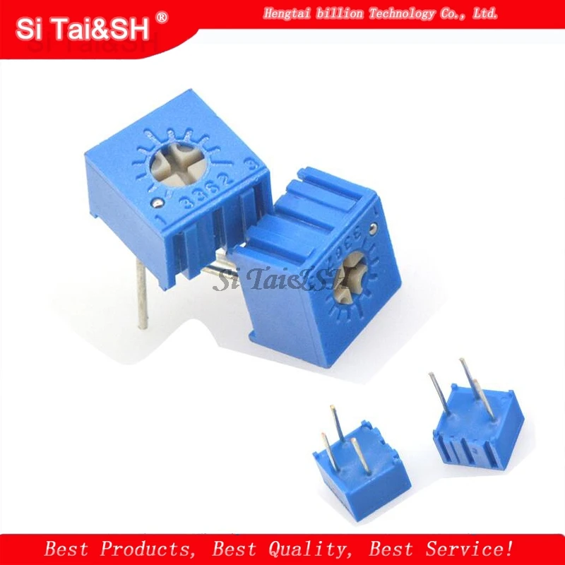 10pcs 3362P 101 201 501 102 202 502 103 203 503 104 204 504 105 Trimpo Trimmer Potentiometer 3362 500R 1K 2K 5K 10K 20K 50K 100K