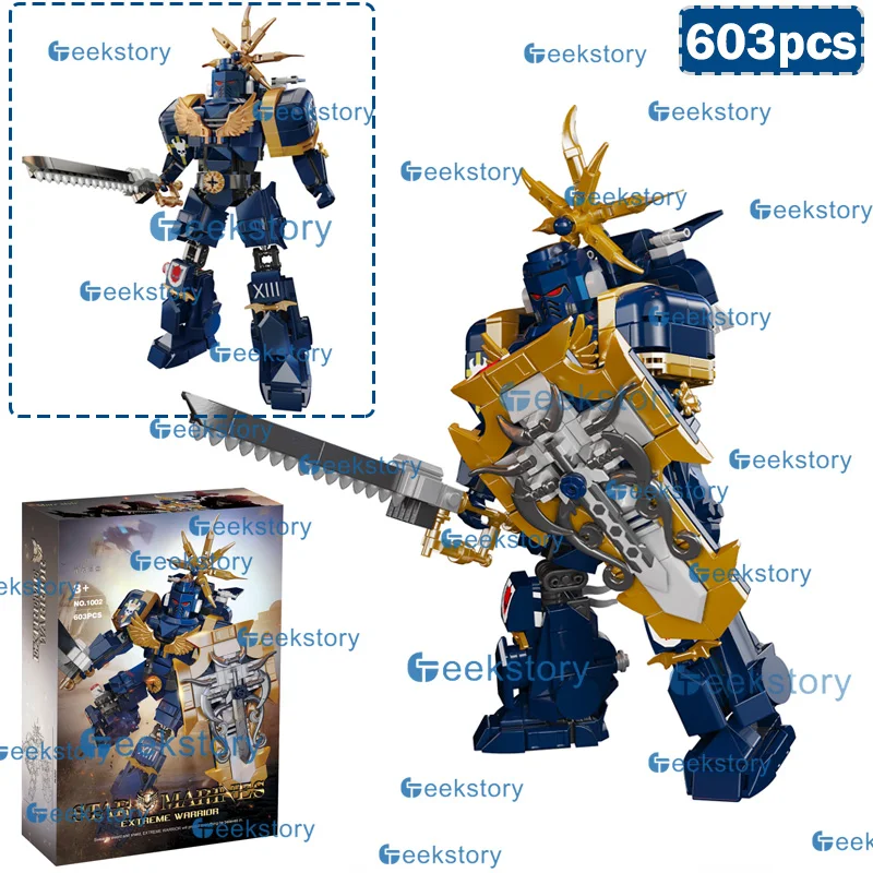 

603pcs Mecha Warrior Model Building Blocks Set 1002 Collectible Boys Assembly Ornaments Robot Educational MOC Bricks Toys Gifts