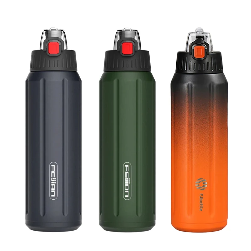 Fjbottle Thermos Bottle Stainless Steel Sports Water Bottle Keep Cold and Hot Vacuum Flasks Leak Proof Outdoor Water Bottles