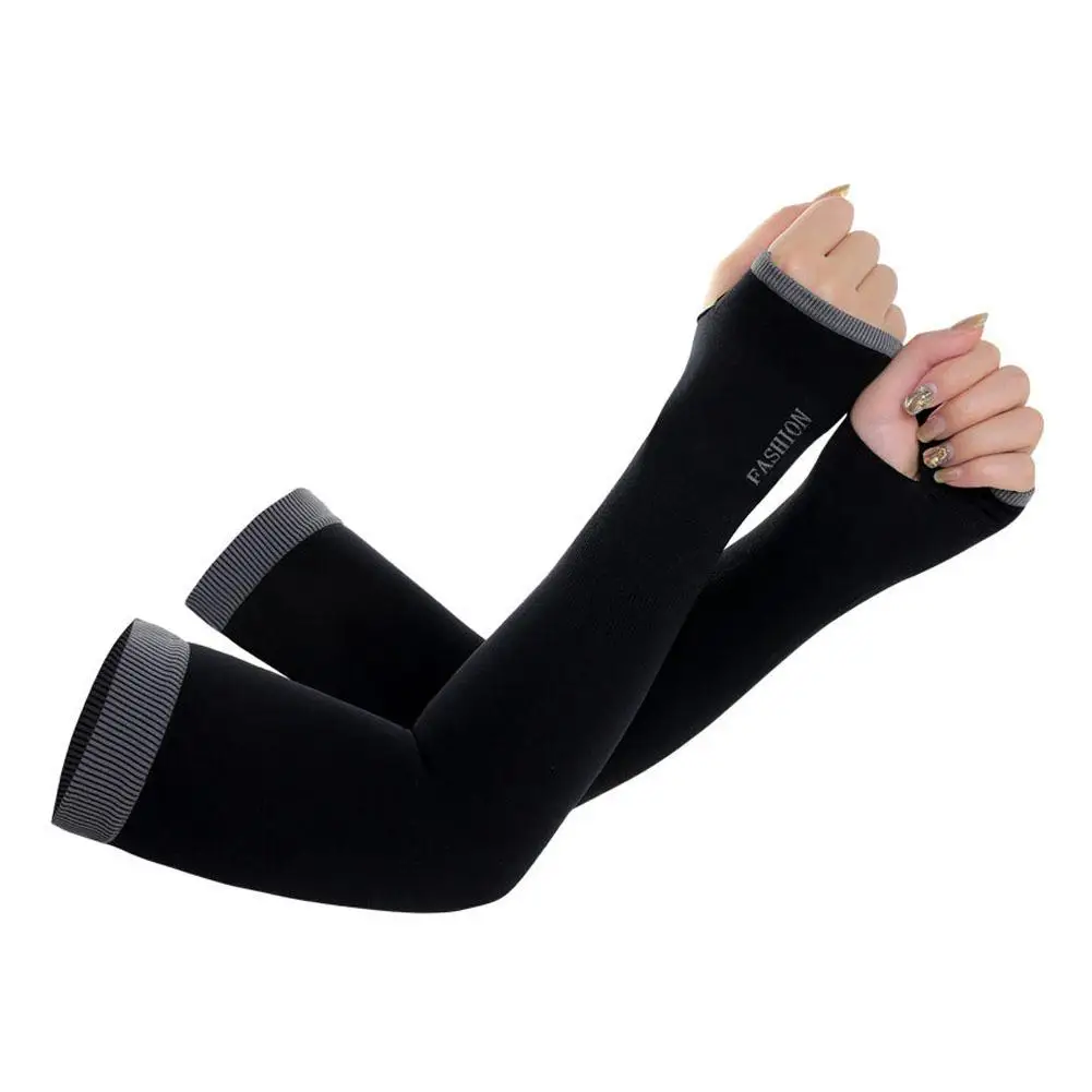 1 Paar UV-Bescherming Arm Mouwen Koel Ijs Zijde Unisex Vrouwen Mannen Buitensport Voor Fietsen Hardlopen Vissen L5v4