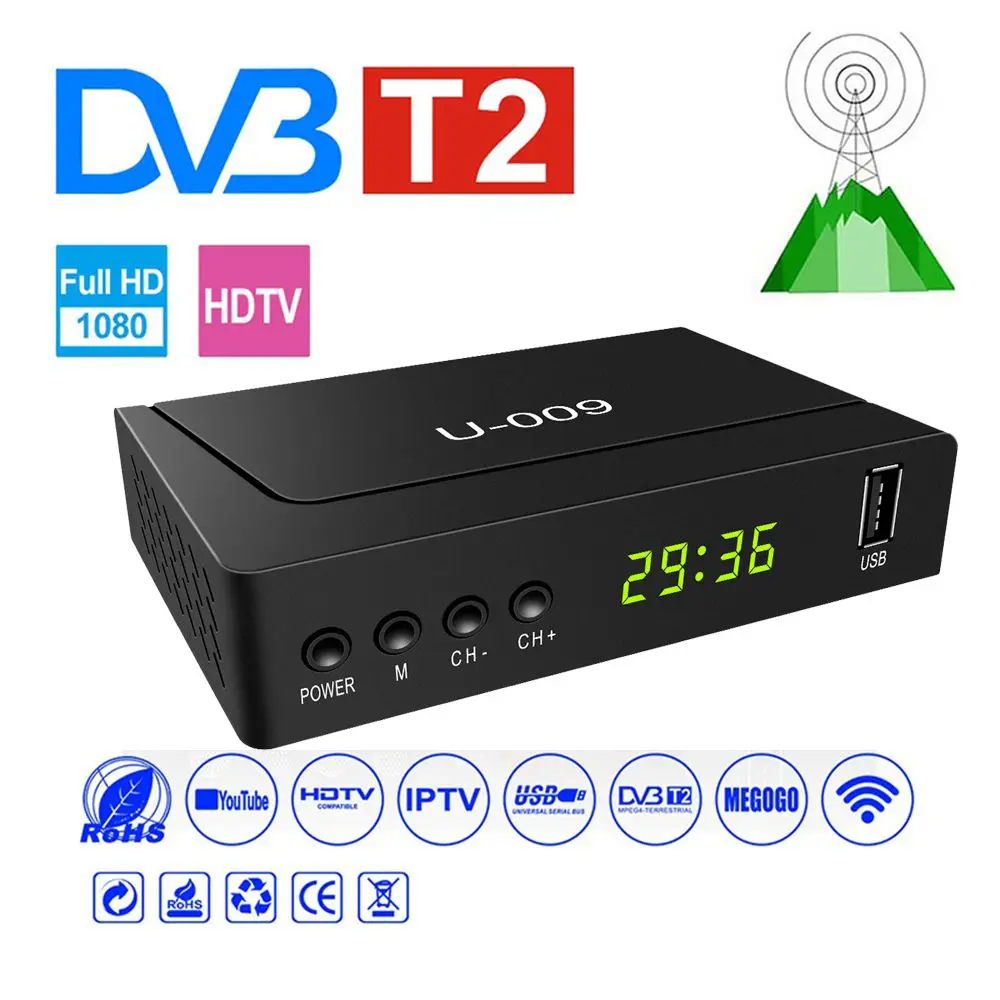 Freeview 1080P MPG4 STB Set Top Box Decoder Satellite TV Receiver DVB-T2 Tuner