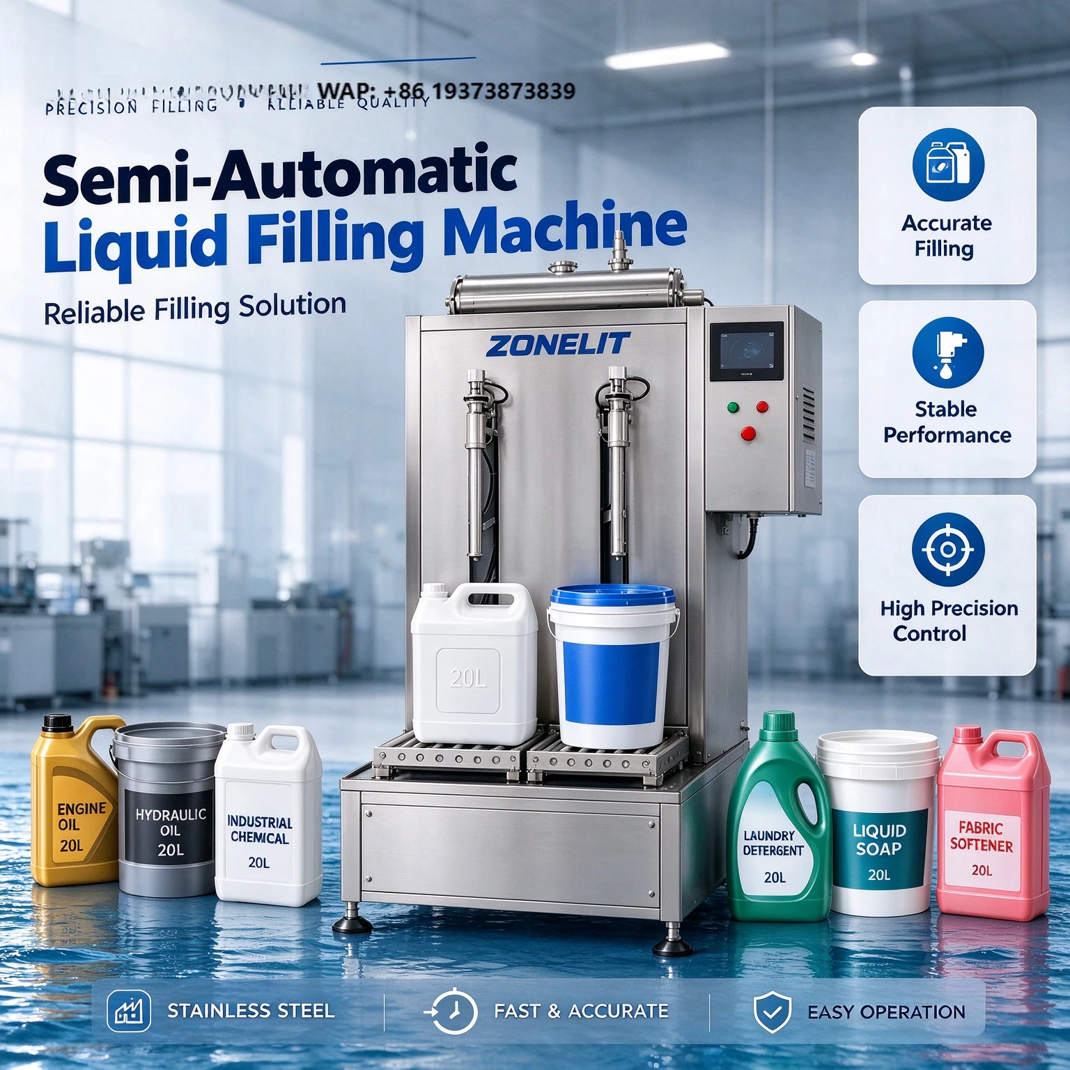 Acid Alkali Chemical Thick Liquid Filling Machine for Butter Grease Wax Heavy Paste Filling Machine