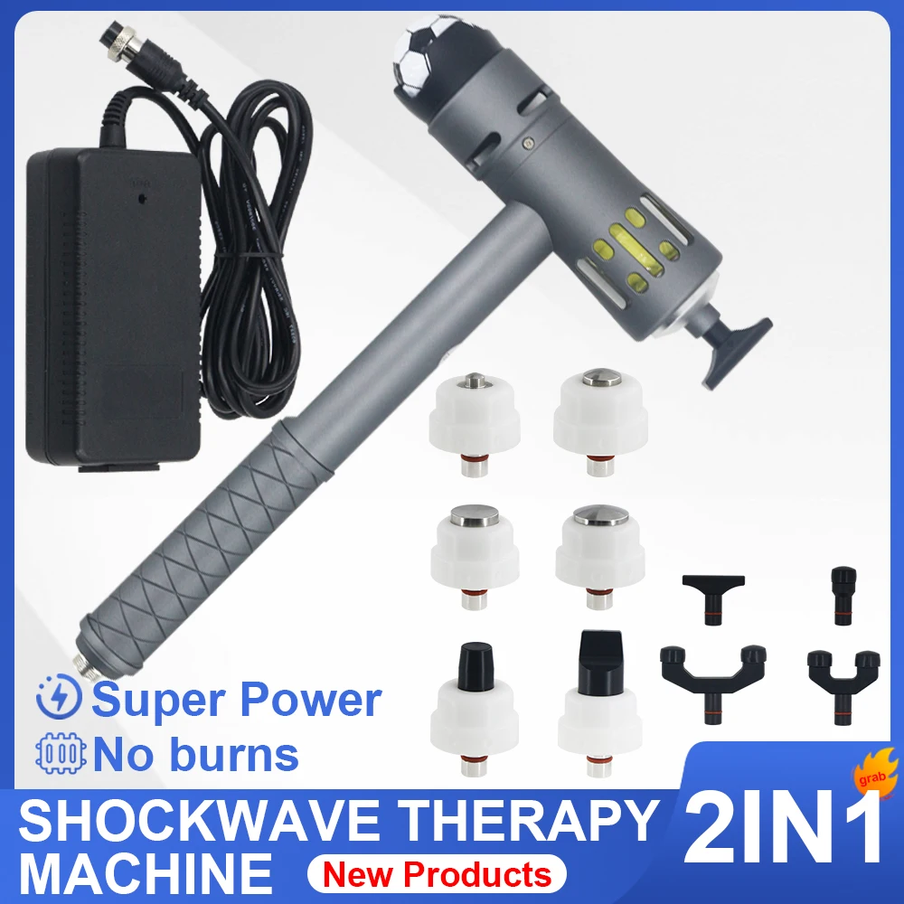 

Shock Wave Devices Effective Waist Pain Relief Muscle Relax Massager Portable Shockwave Therapy Machine Chiropractic Tool 2 in 1