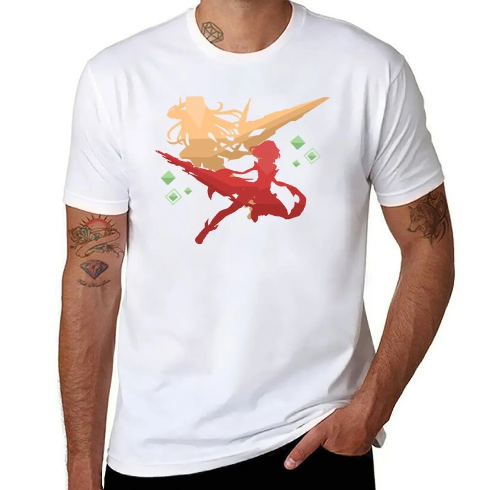 

Xenoblade Pyra and Mythra T-Shirt g man t shirts for men t shirts for man pack white T-Shirt