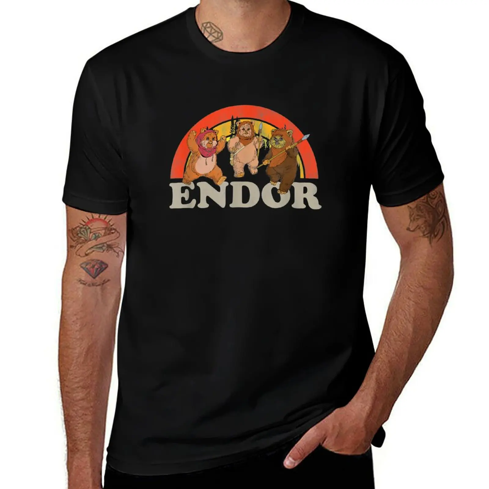 

Return of the Jedi Cute Ewoks Endor Retro T-Shirt Basic All Season Solid T-Shirt