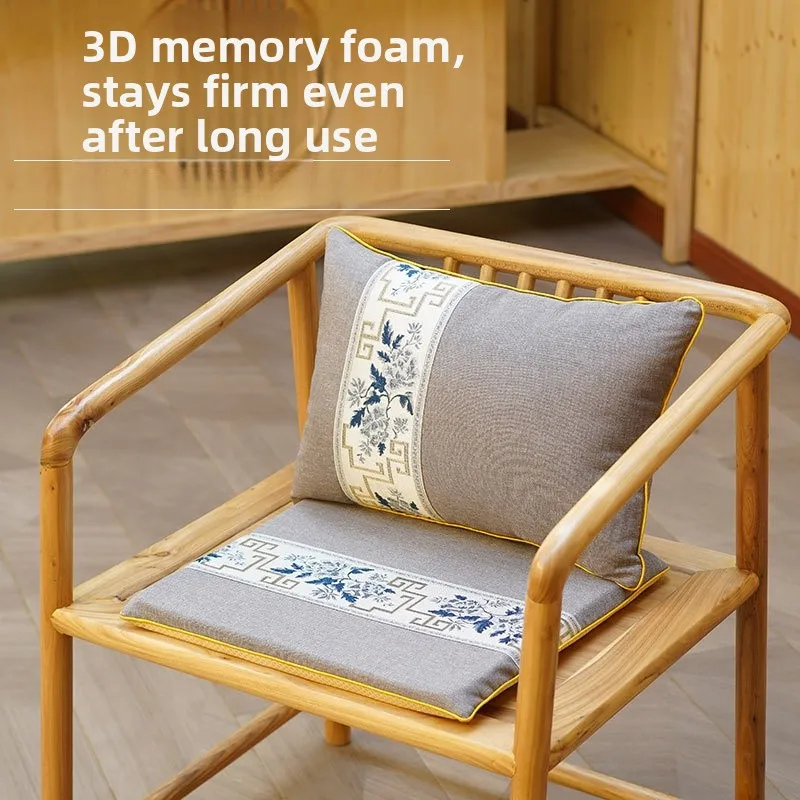 New Chinese Style Redwood Sofa Cushion Tai Chair Pad Tea Table Chair  Pad Home Decor Linen Material for Couches Chairs