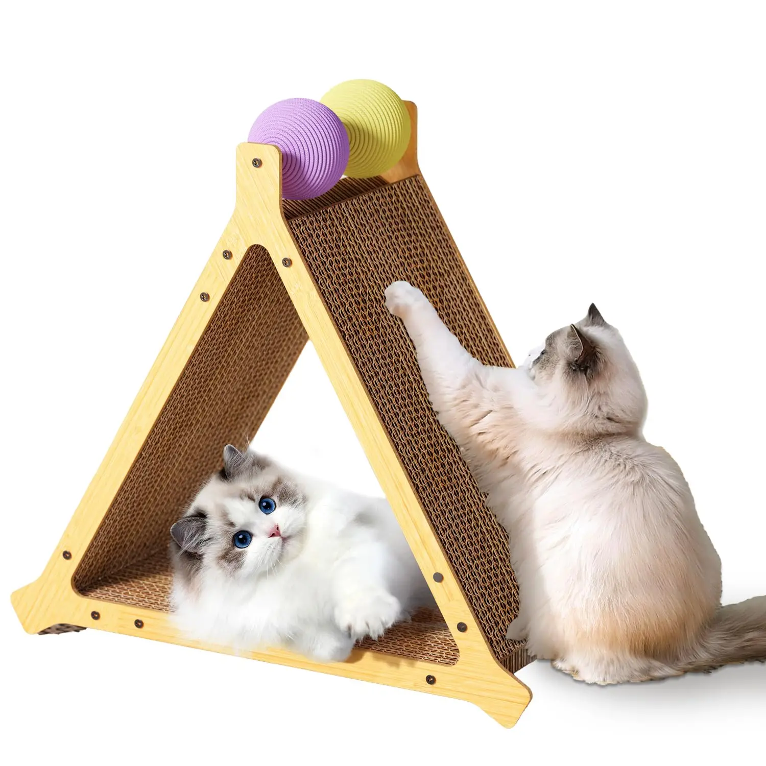 New Design Corrugated Cardboard Scratch Pad Wall Mounted Scratching Board Kratzbaum Post for Cat Toy Enrichment