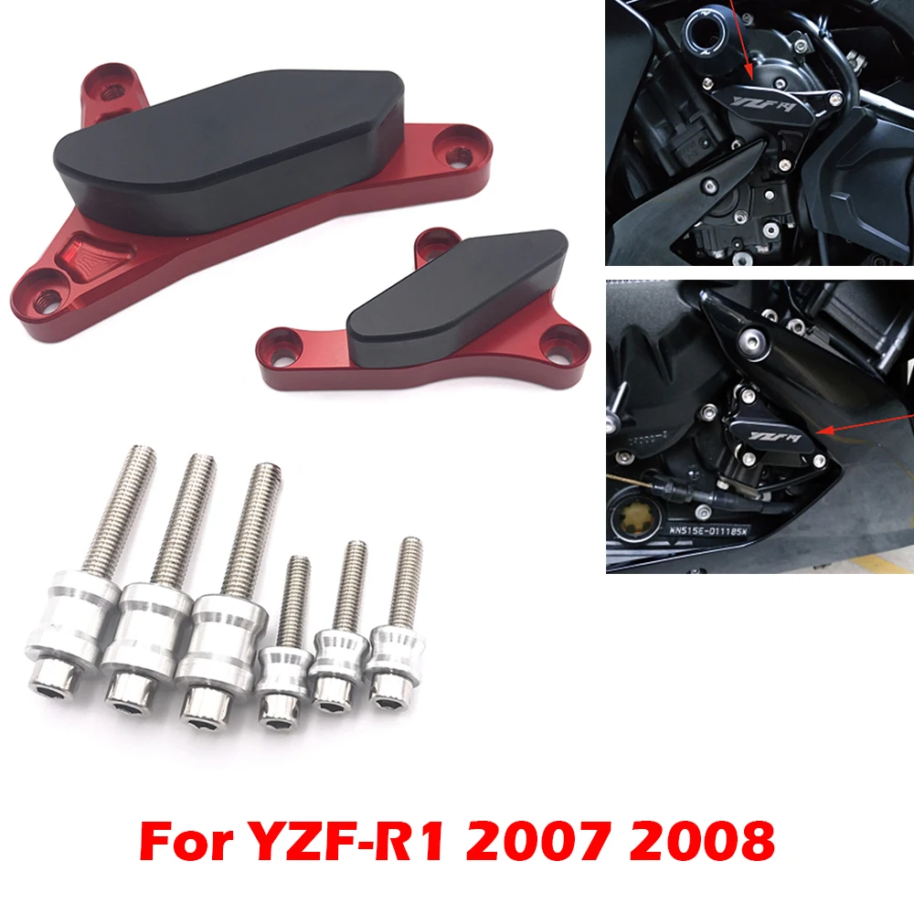 For Yamaha YZF R1 2007 2008 YZF-R1 YZFR1 Motorcycle Engine Stator Case Cover Guard Crash Pad Frame Sliders Accessories