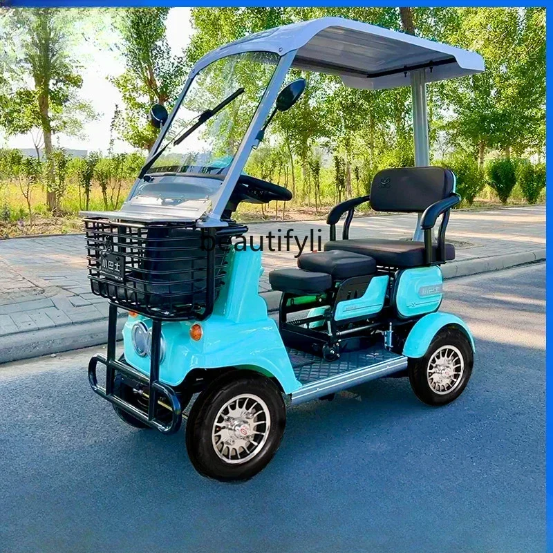 ss newNew High-End Elderly Scooter Four-Wheel Electric Vehicle for the Elderly Household Power Battery Car with Shed