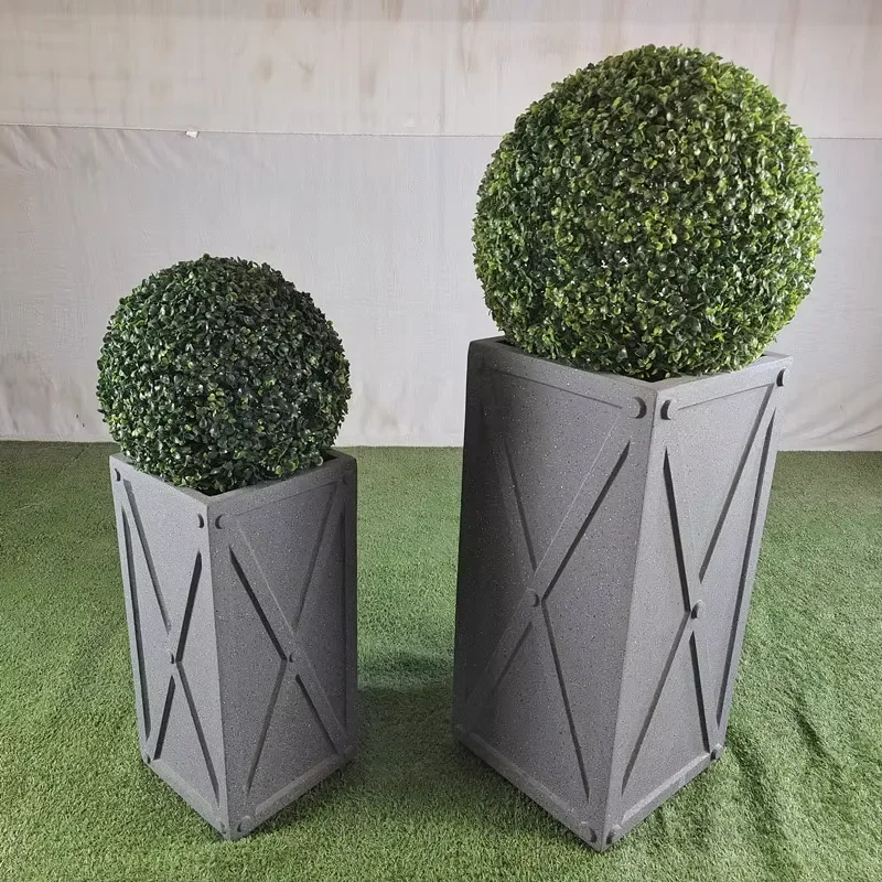 Large Stock Durable Fiber Clay Flower Planters Box Indoor and Outdoor Garden Decor for House and Office Floor Application