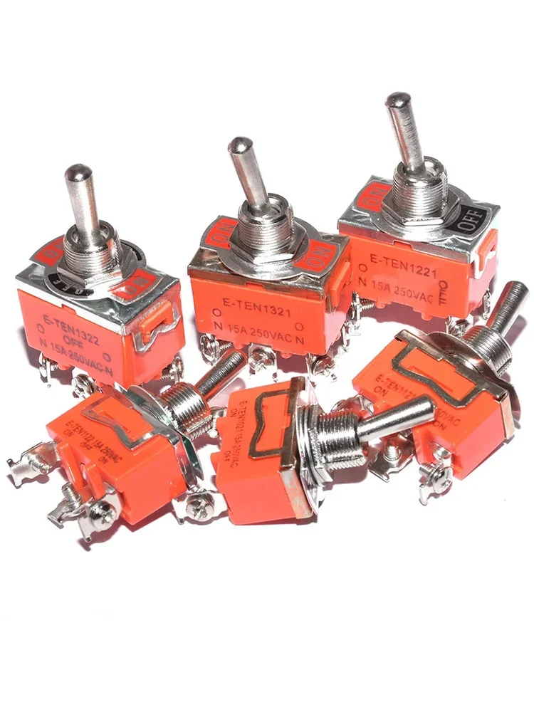Lot de 5 interrupteurs à bascule miniatures E-TEN SPST DPDT 2 3 positions, interrupteur à bascule à verrouillage 15A 250V, interrupteur d'alimentation à bascule