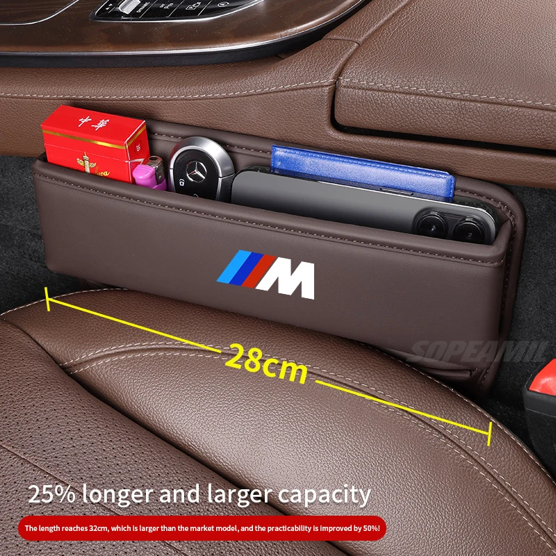 BMW M X1 X3 X4 X5 X6 X7 F10 F15 F25 F30 E36 E39 E46 E60 E87 E90 Car Seat Crevice Storage Box Seat Gap Slot Organizer Accessories