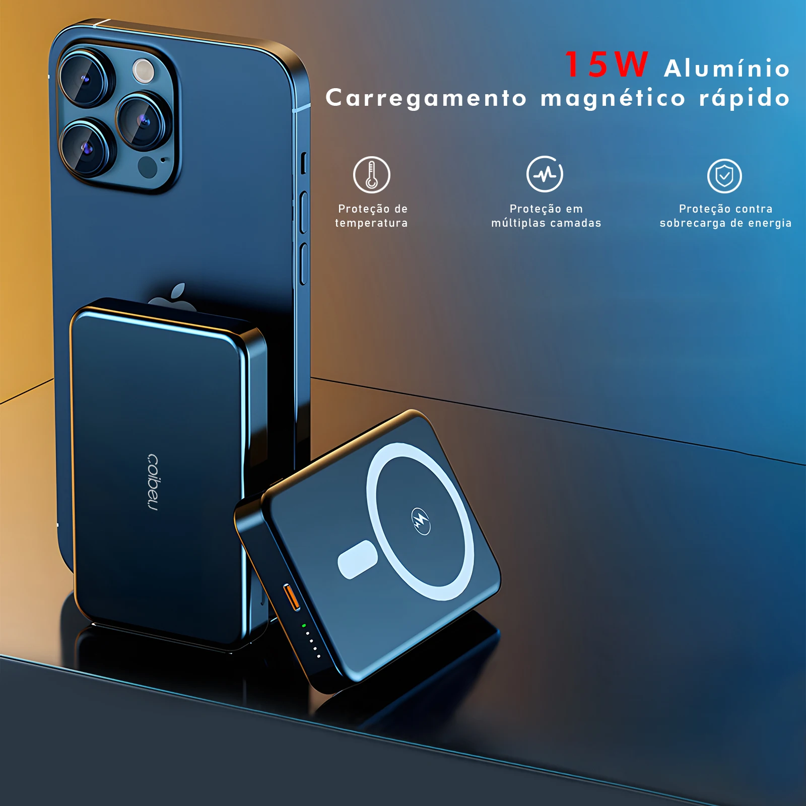 Powerbank Magnético， Carregador Portátil， Power Bank， Bateria Portátil， Carregador Portatil， Bateria Externa Portátil