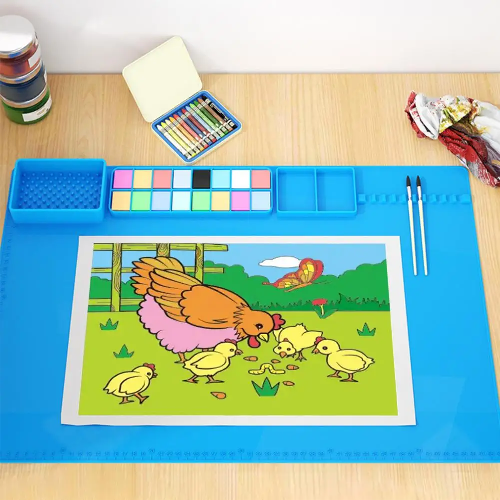 Useful  Painting Pad Convenient Silicone Child Painting Pad Smooth Surface Reusable Graffiti Pad Home Supply