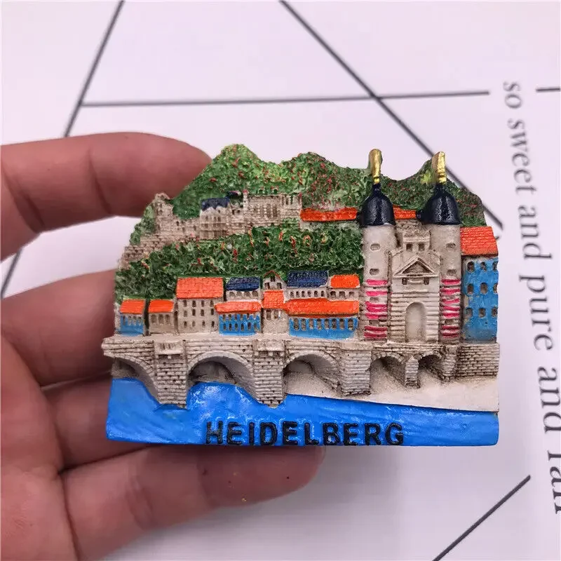 Munich Berlin Heidelberg Fridge Magnets Sticker Germany Resin Tourist Souvenir Home Decor Refrigerator Magnet Stickers