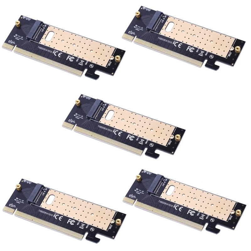 

5X M.2 Nvme Ssd Adapter M2 To Pcie 3.0 X16 Controller Card M Key Interface Support Pci Express 3.0 X4 2230-2280 Size