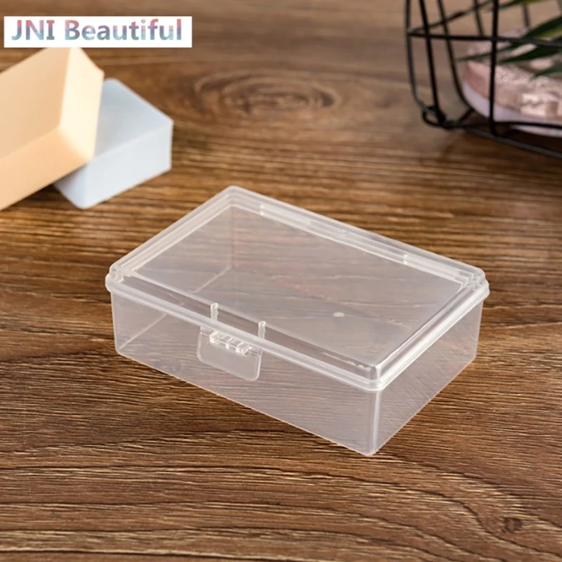 1pc Plastic Storage Box Makeup Organizer Clear Square Diamond Painting Plastic Box Cosmetics Storage Box Desktop Organizer