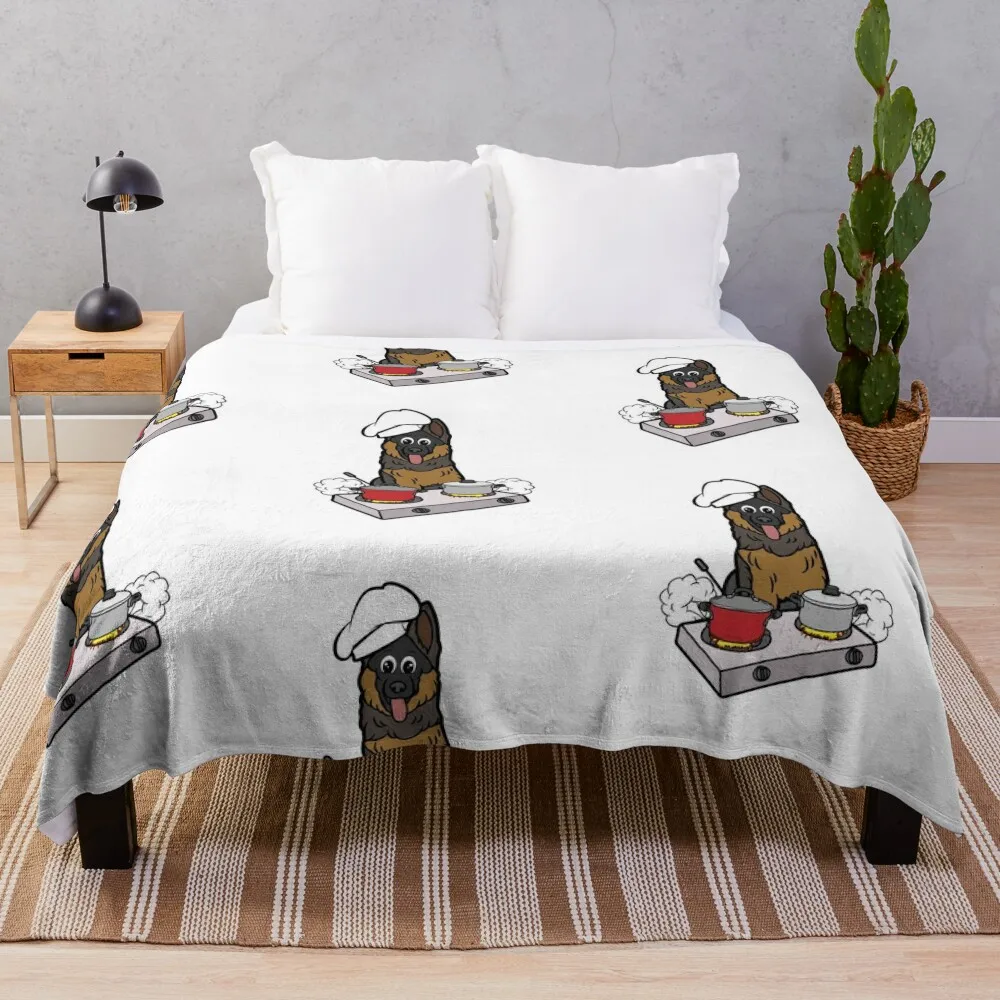 

Funny guard Dog is a chef Throw Blanket Picnic Hairy Sleeping Bag Blankets