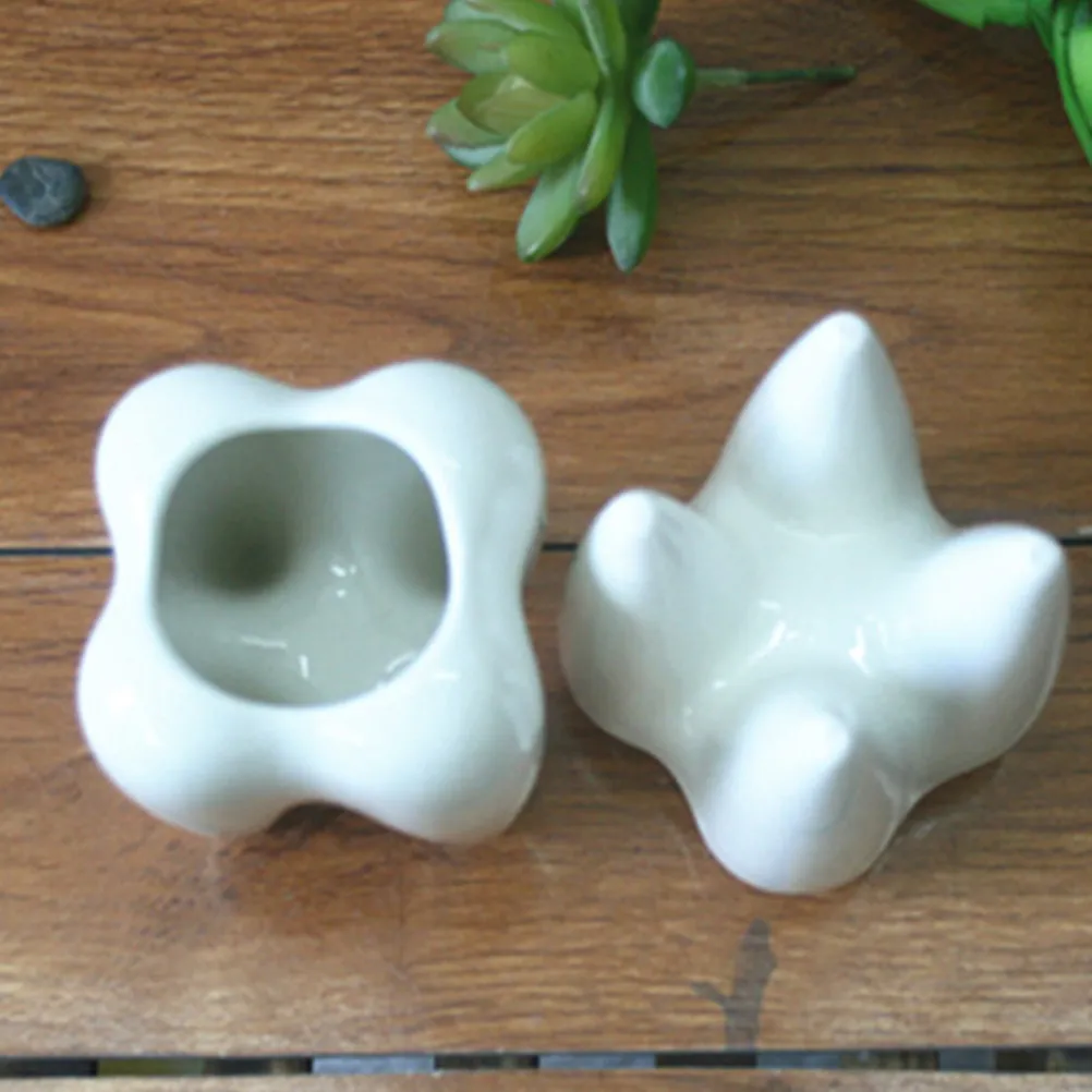 

Набор из 3 белых керамических кашпо в форме зубов для суккулентов, настольный органайзер, декоративные цветочные горшки для дома и офиса
