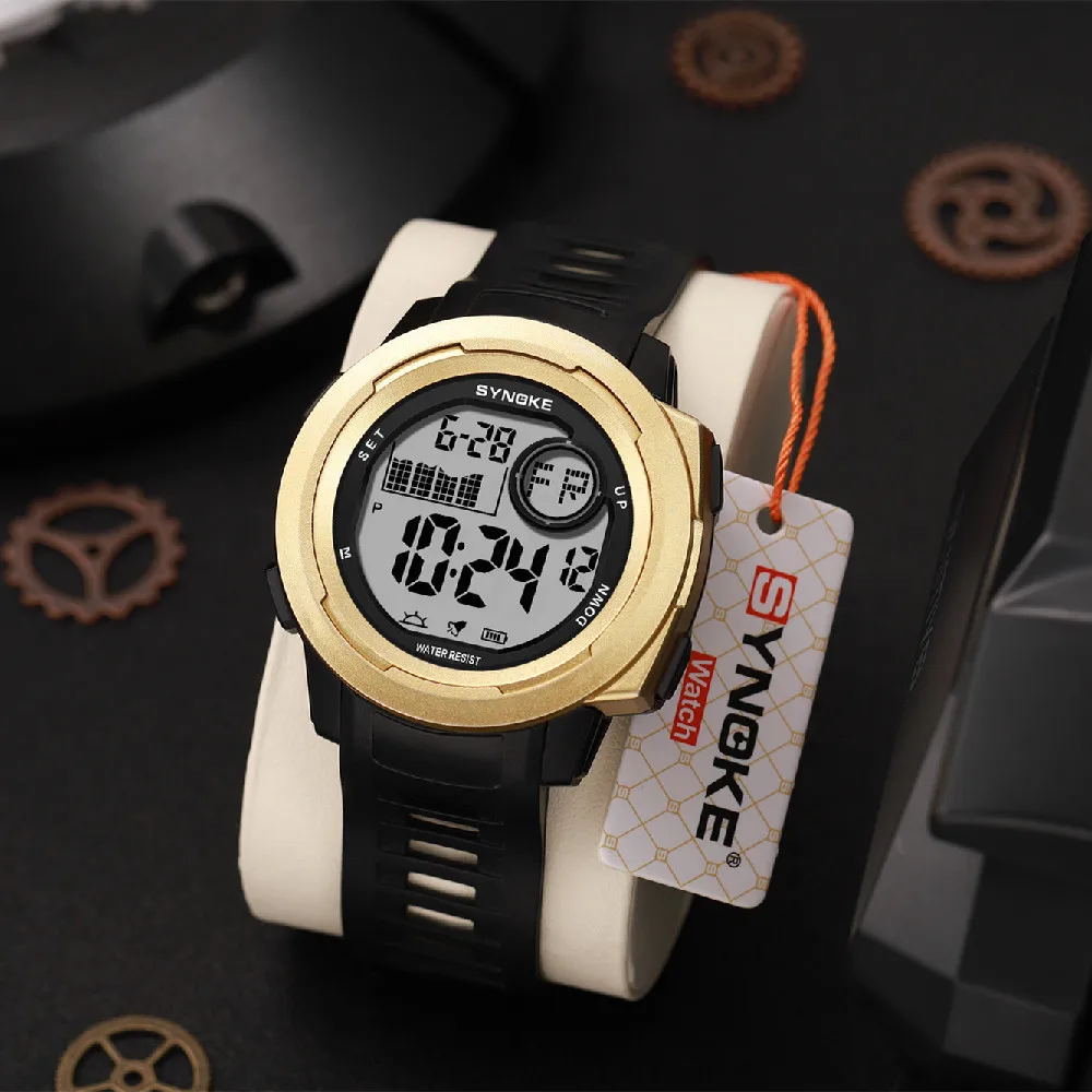 SYNOKE Outdoor Military Digital Watch For Men Fashion Retro Men Watch Sports Waterproof Men Watch Multifunctional Luminous