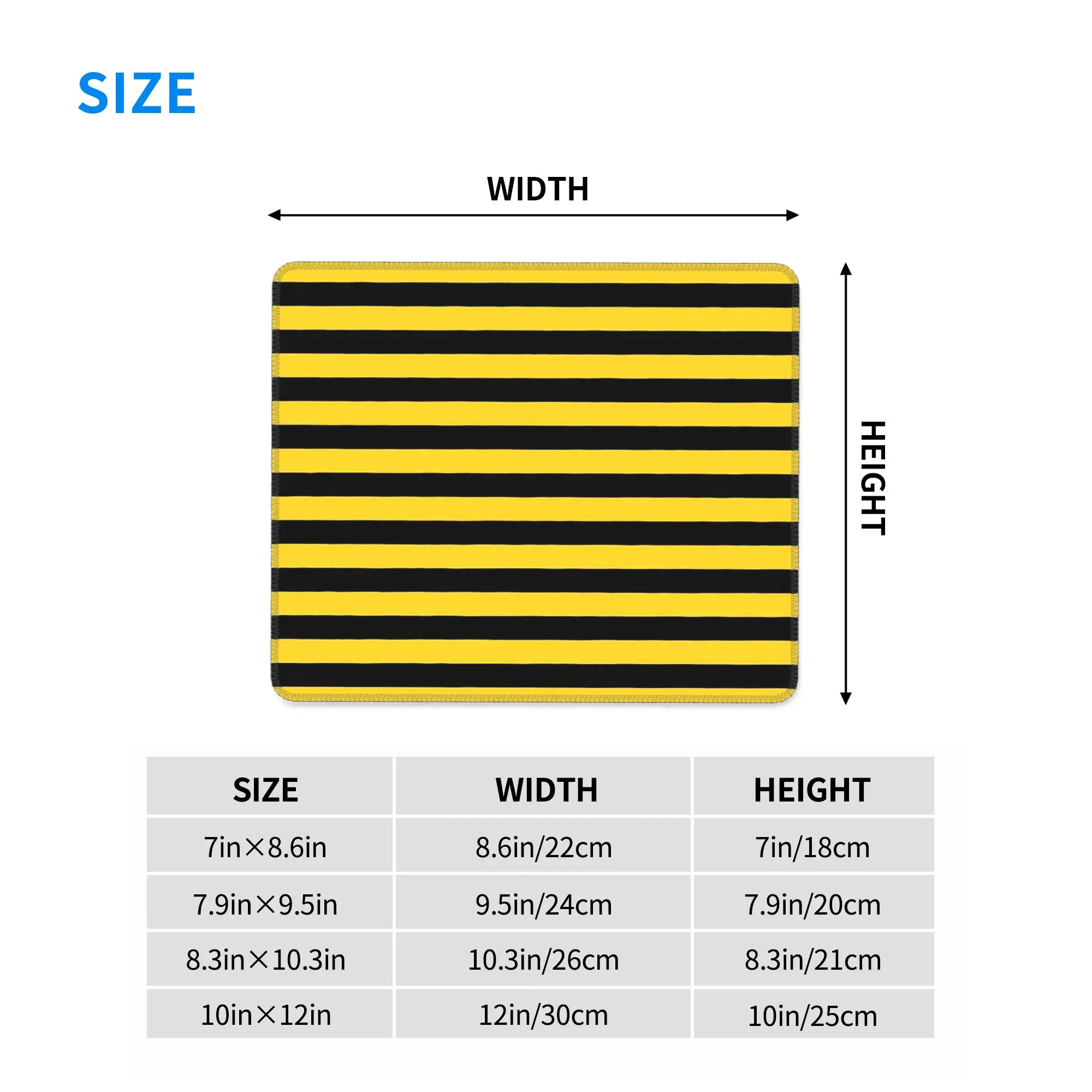 Yellow Black Stripes In The Color Of Bees Mouse Pad Computer Keyboard Mouse Mat Gamer PC Laptop Desk Mat Accessories Table Mats