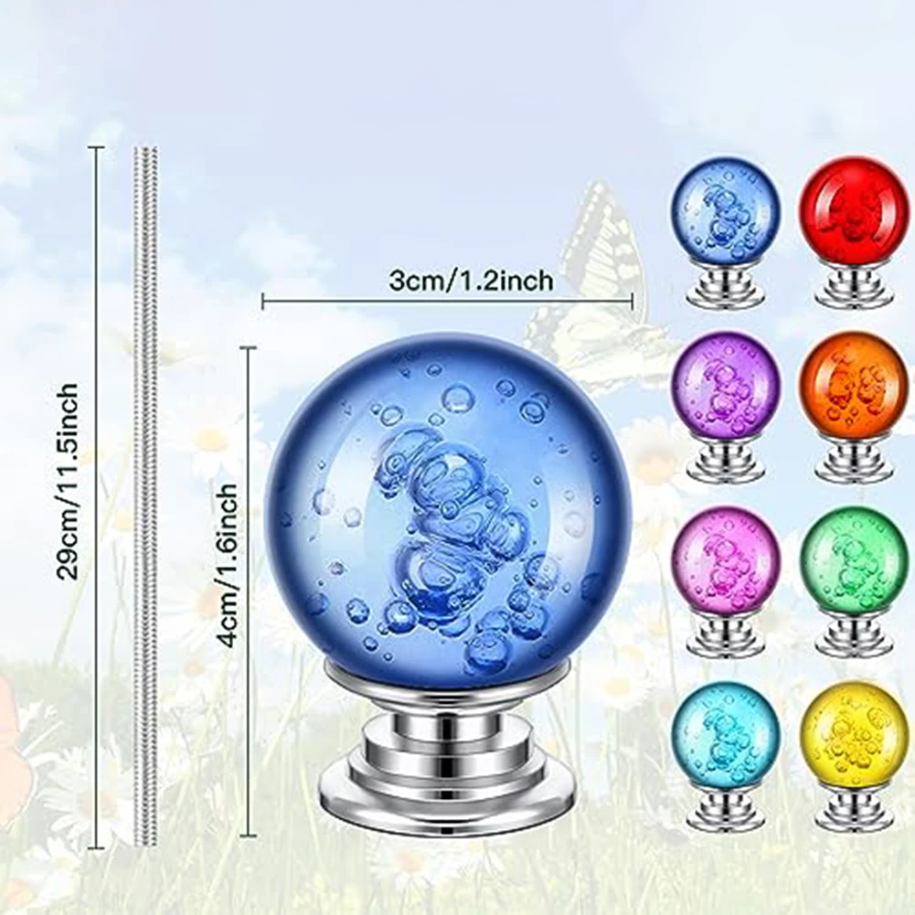 

8 красочных DIY мини-садовых кольев из бисера, комплект стержней с резьбой из нержавеющей стали для настраиваемого внутреннего и наружного украшения