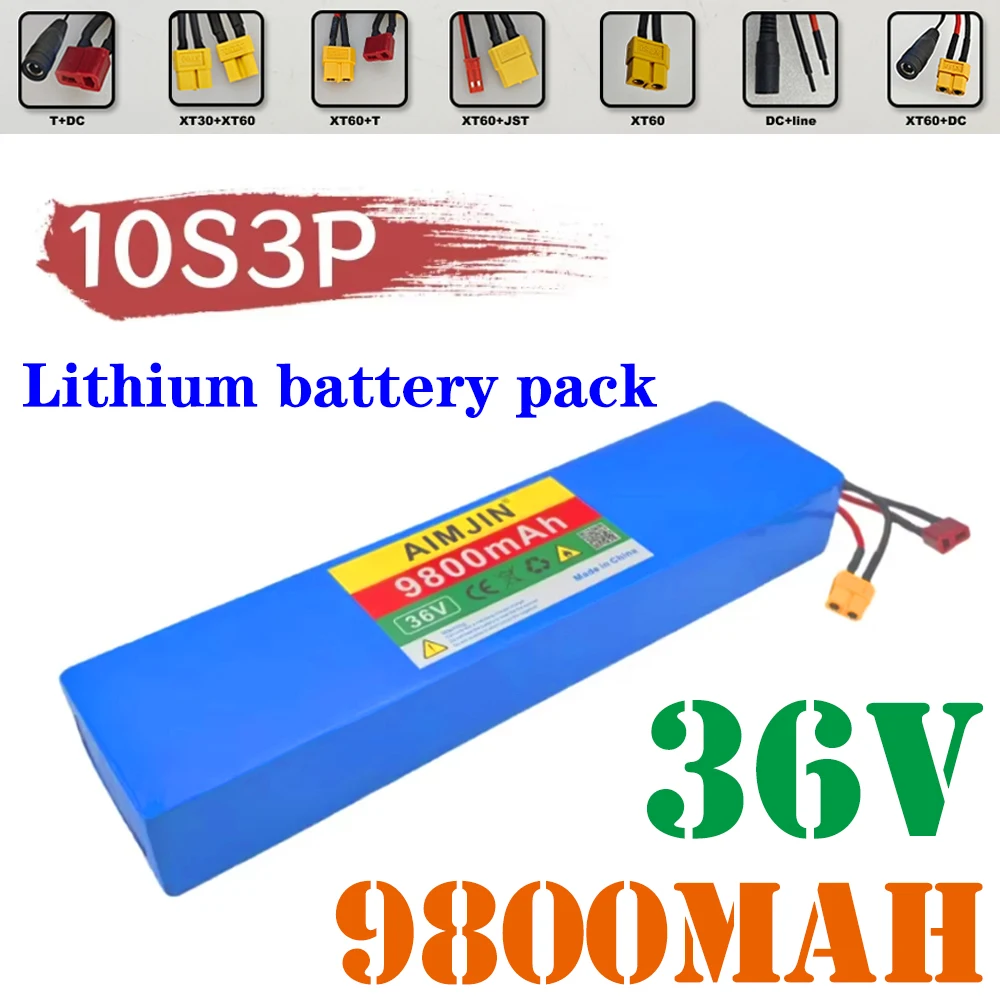 

36V 9800mAh 18650 Lithium 10S3P Battery Pack for Electric Scooter Configuration Scooter Battery