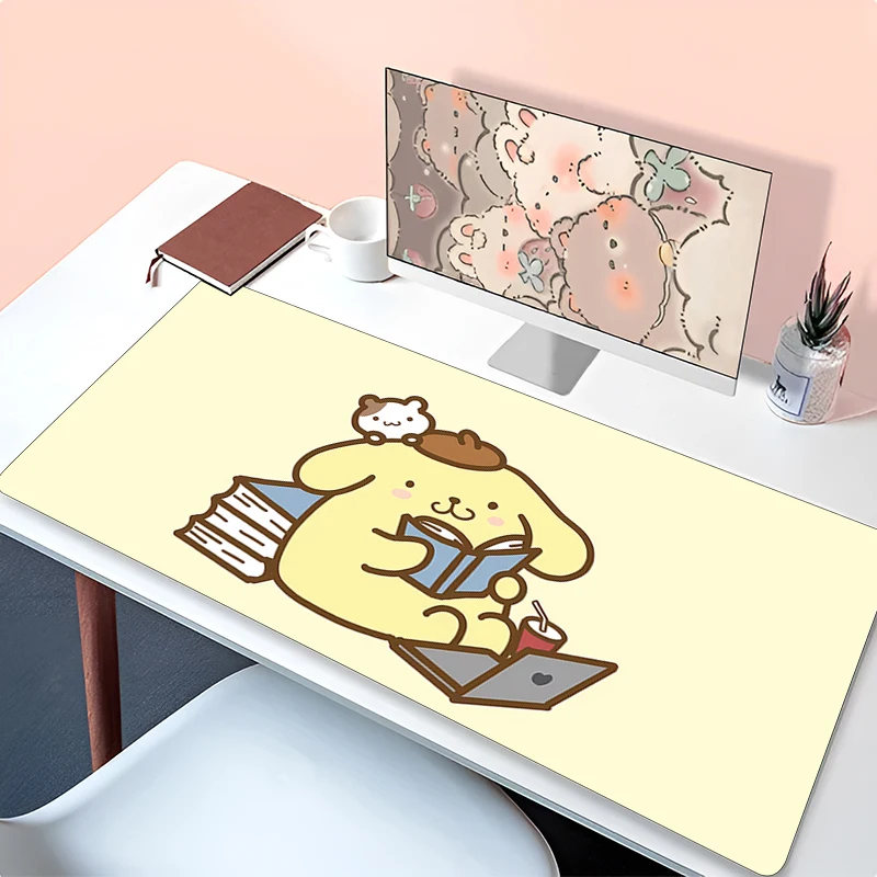 

Kawaii Mouse Pad P-pompompurin rubber table Large Gamer Desk mat Computer keyboard gaming accessories carpet Cartoon mousepad