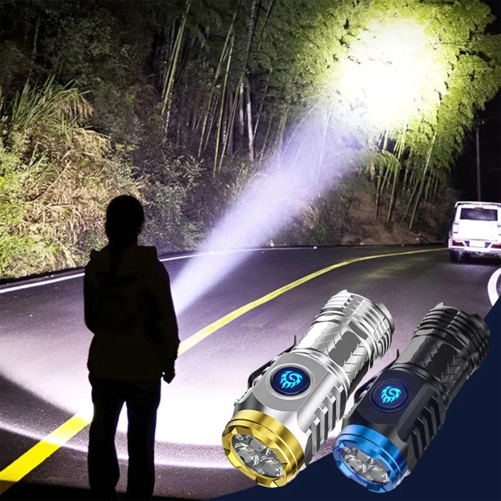 High Lumens Mini Flashlight Zoomable Water-Resistant Flashlights for Home Use Outdoor Activities
