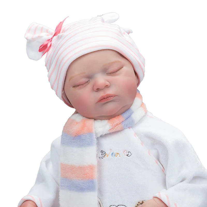 Boneca bebê reborn, 19 polegadas, tamanho bebê recém-nascido, popular, laura, macio, fofinho, realista, pele 3d, veias visíveis, bonecas de arte de alta qualidade