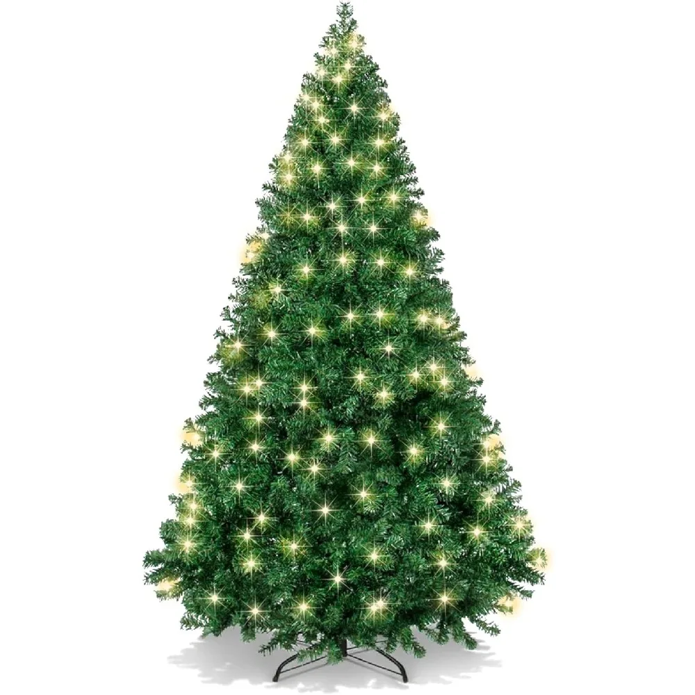 2024 Best Choice Products 6ft Pre-Lit Premium Hinged Artificial Holiday Christmas Pine Tree for Home, Office, Party Decoration